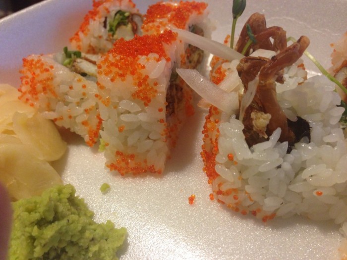 Late night snack, spider roll....