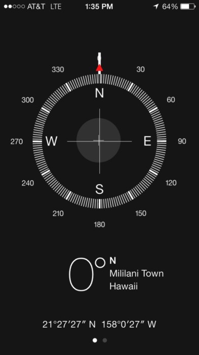 Playing with compass 0° North iPhone 5S