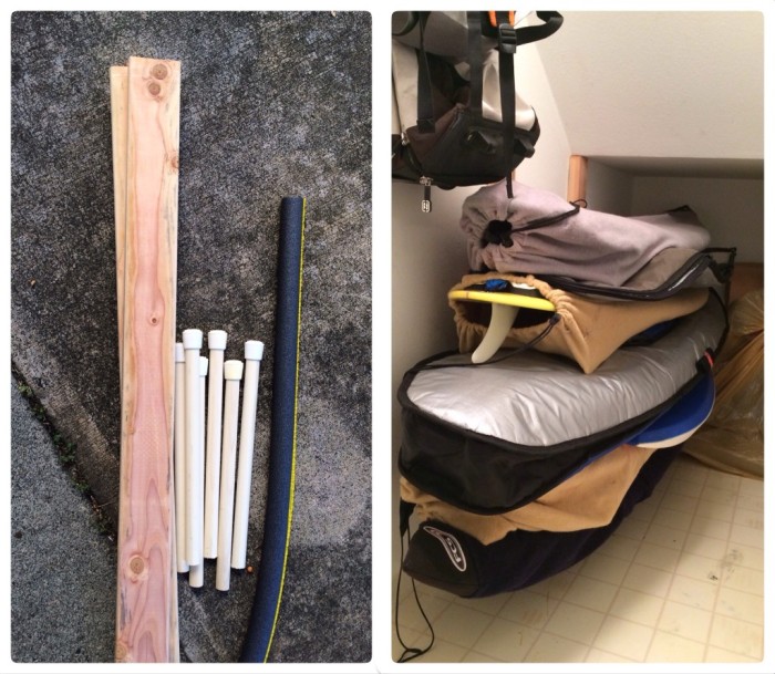 DIY Surboard racks before and after....
