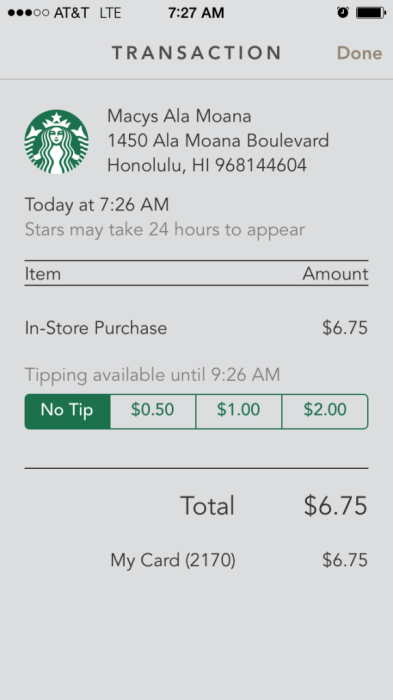 WOW! In store app purchase as a tip...