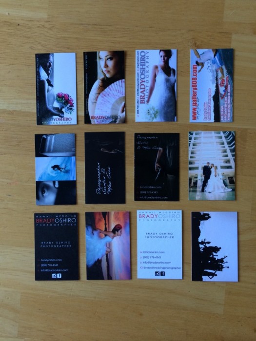 All my business cards from top to...